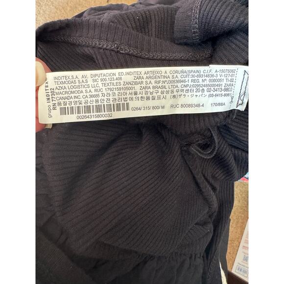 Zara black sleeveless boho ribbed tank top ruffle tiered maxi dress size XS - Picture 10 of 16